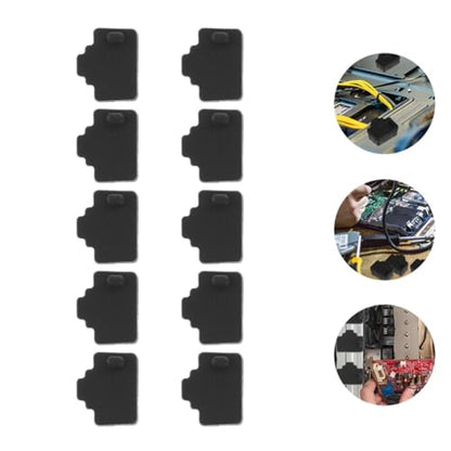 50pcs Ethernet Dust Plug Rj45 Port Protector Caps for Routers and Computers Black Silicone Network Port Covers Prevent Network Errors Portable Anti-dust Stopper