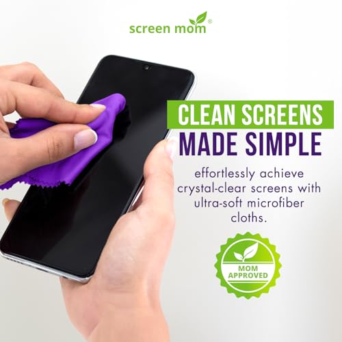 Screen Cleaner 6-Pack Microfiber Cloths for TV, Car, Laptop & Computer | Scratch-Free Care, TVs, Monitors, Lenses, Washable Fabric, Streak-Free Results, Multipurpose Use, Cleaning Kit