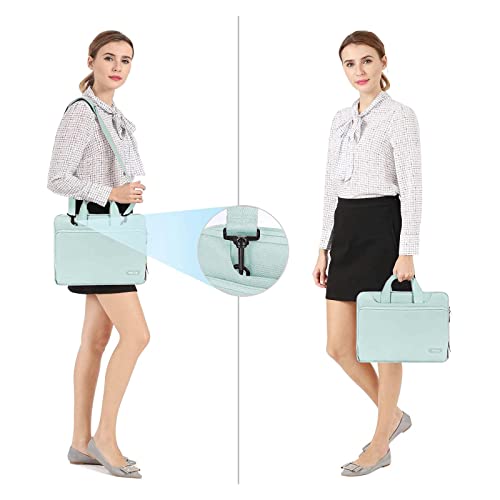 MOSISO 360 Protective Laptop Bag 15.6 inch, 15-16 inch Computer Bag | Compatible with MacBook Air 15 inch/Pro 16 inch, HP,Dell,Lenovo,Asus, Laptop Carrying Case with Strap&Handl, Mint Green - color: Mint Green, size: 16 inch