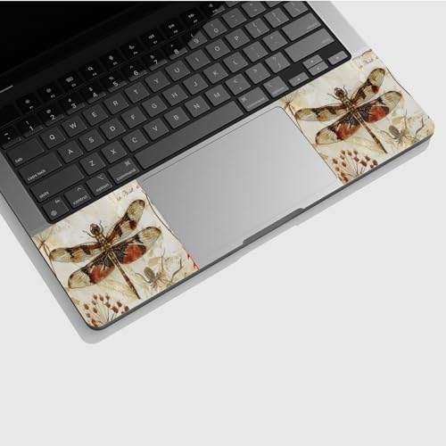 Universal Laptop Skin Sticker with 2 Wrist Pad Skins, Waterproof Scratch Resistant Vinyl Laptop Cover Decal, Cut to Fit for 11–15.6 Inch MacBook HP Dell Lenovo, Dragonfly - color: Dragonfly