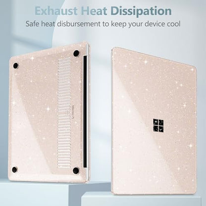 Mektron Glitter Case for 13.8" Microsoft Surface Laptop 8 2026 Fits Surface Laptop 13.8 Inch 7 2024 Cover (Model: 2036),Keyboard Cover +Screen Protector +Dust Plugs, Sparkly Sakura Pink - color: Sparkly Sakura Pink