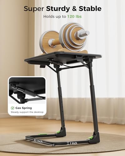 SAIJI Folding TV Tray Table, Height & Tilt Adjustable Sturdy TV Dinner Tray Tables, Multifunction Foldable Trays for Eating, Working, Crafting on Couch & Bed, Living Room Laptop Desk - size: Large