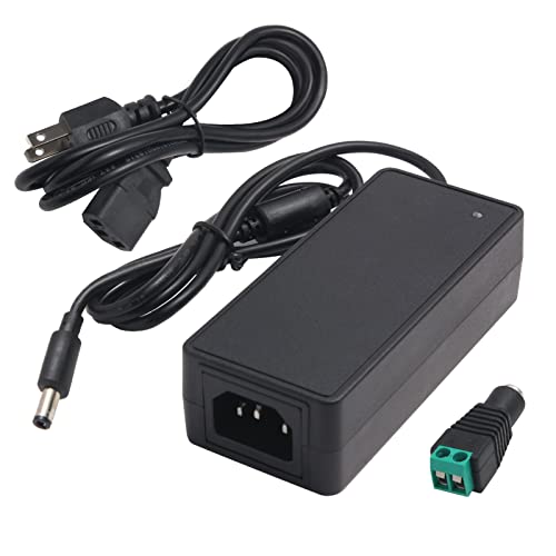 24V 2A 48W Universal AC DC Power Supply Adapter with 5.5x2.5mm Plugs | 100-240V 50-60Hz input, 5.5x2.5mm plug(Compatible 5.5x2.1mm), for LED strips & CCTV cameras