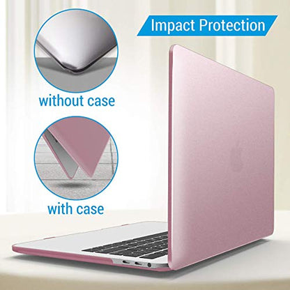 IBENZER Compatible with MacBook Pro 13 Inch Case M2 M1 2026 2025 2024 2023 2022 A2338 A2289 A2251 A2159 A1989 A1706 A1708, Hard Shell Case & Keyboard Cover for Mac Pro 13, Rose Gold, T13MPK+1C - color: Rose Gold