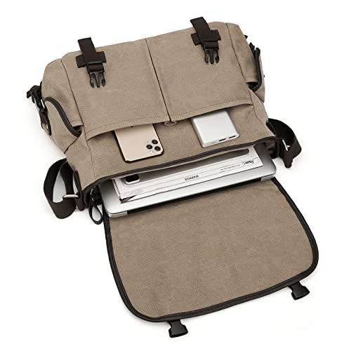 Messenger Bag Men,Waterproof Crossbody Bag,Satchel Shoulder Bag | Waterproof - color: A1-khaki