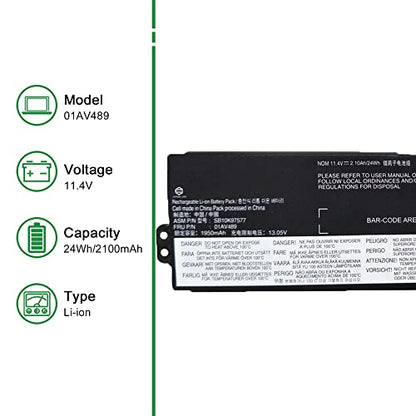 01AV489 Laptop Battery Replacement for Lenovo ThinkPad T470 T480 A475 A485 TP25 Series Notebook SB10K97577 01AV419 SB10K97576 01AV421 SB10K97578 01AV420 Black 11.4V 24Wh 2100mAh