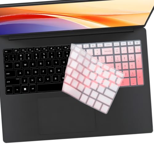 Keyboard Cover for HP OmniBook 3 16-bw 16-by 16-bu 17-dm/dn Series & OmniBook 5 16-by0000nr 16-bw0582nr 16-cf0582nr 17-dm0761nr 17-dn0765nr (NOT FIT OmniBook 5 16-af/ag 16-ba/bc 16-fb)-OPink+Clear - color: OPink+Clear