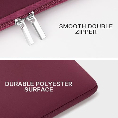 RAINYEAR 15.6 Inch Laptop Sleeve Protective Case Soft Carrying Zipper Bag Cover with Front Pocket & Accessories Pouch, Compatible with 15.6" Notebook Computer Chromebook (Red) - color: Red, size: 15.6"