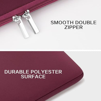 RAINYEAR 15.6 Inch Laptop Sleeve Protective Case Soft Carrying Zipper Bag Cover with Front Pocket & Accessories Pouch, Compatible with 15.6" Notebook Computer Chromebook (Red) - color: Red, size: 15.6"