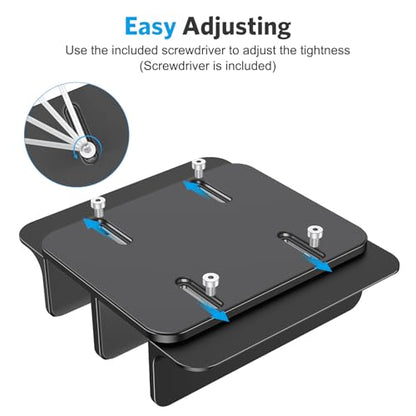 OMOTON Vertical Laptop Stand [Updated Double Version], Desktop Aluminum Mac Book Stand with Adjustable Dock Size, Fits All Mac Book, Surface, Chrome Book and Gaming Laptops (Up to 17.3 inch) (Black) - color: Black