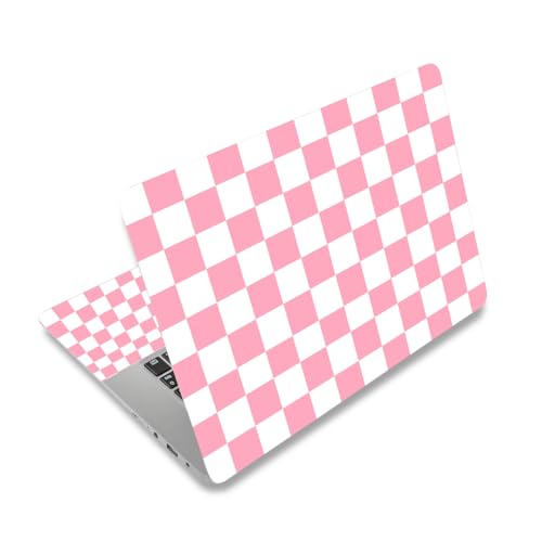 12.1 13 13.3 14 15 15.4 15.6 in Laptop Sticker Skin Decal, Cute Netbook Skins for Notebook PC, Universal Vinyl Laptop Decor Decal Cover, Nice Waterproof Art Protector I Pink and White Check - color: Pink and White Check