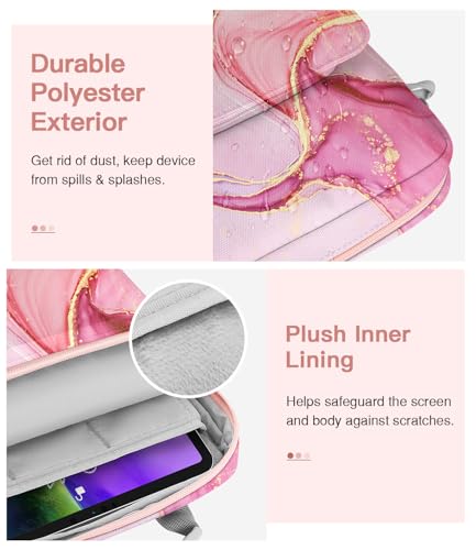 MoKo 9-11 Inch Tablet Sleeve Bag Handle Carrying Case with Shoulder Strap | Fits iPad Pro/Air/A16 11-inch, iPad 10th 10.9, iPad 9/8/7th 10.2, iPadAir 5/4th 10.9 and Tab S8/S9 11-inch, Cloudy Pink - color: Cloudy Pink, size: 9-11 inch