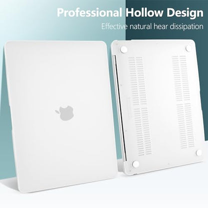 DONGKE Compatible with MacBook Air 13 inch Case 2021 2020 2019 2018 Release Model: M1 A2337 A2179 A1932, Matte Hard Case Cover for MacBook Air 13 inch with Retina Display Fits Touch ID - Transparent - color: Transparent