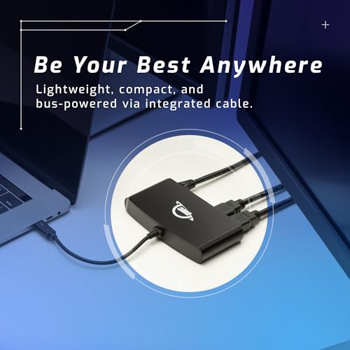 OWC Thunderbolt mini Dock 5-Port Portable Docking Solution | Thunderbolt 40Gb/s - Thunderbolt Host Integrated Cable - 2x HDMI - 1GbE - USB-A (5Gb/s) - USB 2.0 - size: MINI DOCK, style: Thunderbolt 3