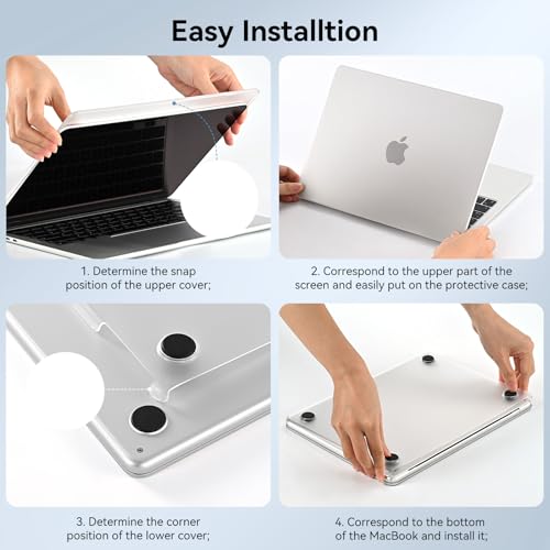 BlueSwan for MacBook Air 13 inch Case, M5 M4 M3 M2 2026-2022 Laptop Cover | 100% Match Official Color, Matte Grippy Texture, Scratch Resistant, Easy to Snap on, Air 13.6 Protective Hard Shell - color: Matte Clear