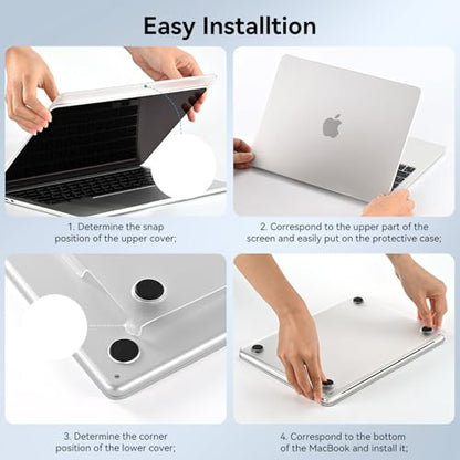 BlueSwan for MacBook Air 13 inch Case, M5 M4 M3 M2 2026-2022 Laptop Cover | 100% Match Official Color, Matte Grippy Texture, Scratch Resistant, Easy to Snap on, Air 13.6 Protective Hard Shell - color: Matte Clear