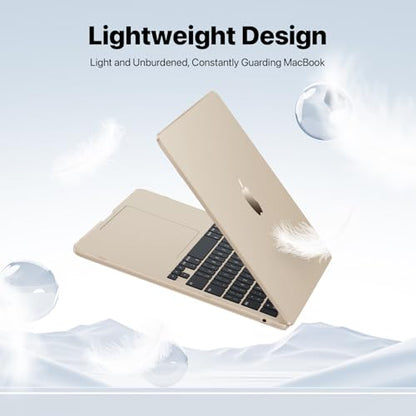 Macaset for MacBook Air 13 inch Case | M5 M4 M3 M2 | 2026–2022 | Precision Fit | Original-Color Match | Durable Hard Shell | Micro-Clip Closure | Scratch & Fingerprint Resistant - color: Frosted Starlight