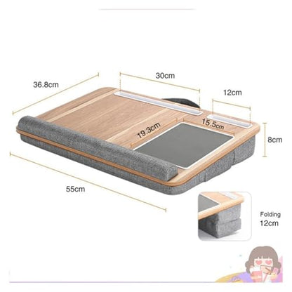 Portable Lap Laptop Desk with Pillow Cushion Laptop Lap Table with Mouse Pad and Phone Holder Fits Up to 17.3 Inches Laptop(Black)