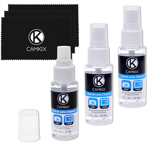 Lens and Screen Cleaning Kit - 3X Cleaning Spray, 3X Microfiber Cloth - Perfect to Clean The Lens of Your DSLR Camera (3 Bottles) - color: 3 Bottles