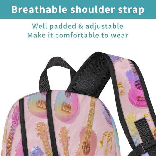 Guitar Music Notes Large Backpack for Women and Men Waterproof Travel Laptop Backpack Lightweight Business Work Daypack Fits 17 Inch Computer - color: Multicolor 2