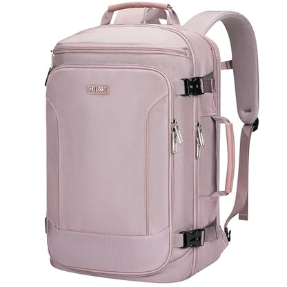 Travel Backpack Carry On Everyday Laptop Backpack Fits 16" Laptop | Flight Approved Luggage Backpack for Men Women, Suitcase-Style Main Pocket, Laptop Compartment, USB Port, for Travel, Daily - color: Ashen Purple
