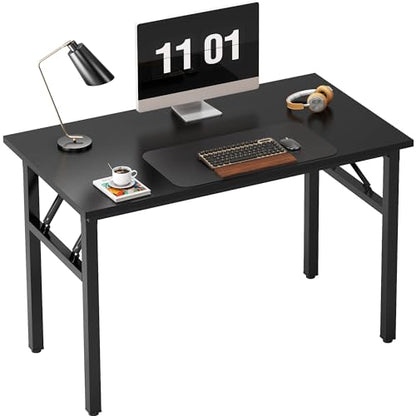 Need Folding Computer Desk - 39.4 Inch Foldable Office Writing Work Study Kids Student Teacher Home Bedroom Table for Small Space, Black | No-Assembly, Sturdy Foldable Desk for Home Office, Bedroom, Dorm Room, Student Study, Collapsible, Compact, Easy Sto