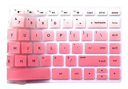 Silicone Keyboard Skin Compatible for 14" HP Pavilion x360 14M-BA 14M-CD 14-BF 14M-BW 14-CM 14-CF 14M-CF0020UR 14-CF0014DX 14M- CD0001DX Series (esc ctrl Keys are Square Angles) (Ombre Pink) - color: Ombre Pink