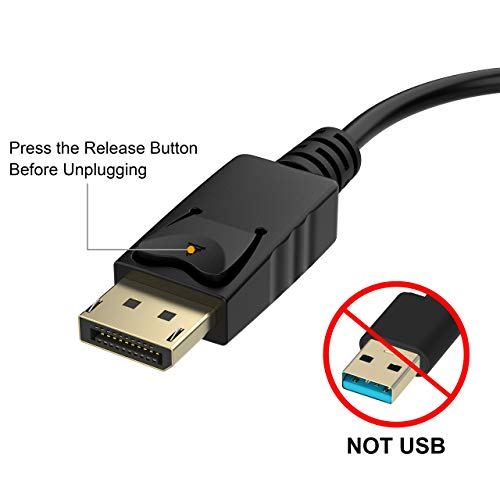 4K DisplayPort to HDMI Adapter, Male to Female, Black | One-way from Display Port (DP) source (computer, desktop, laptop) to HDMI display (monitor, projector, TV); passive design
