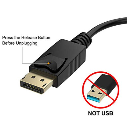 4K DisplayPort to HDMI Adapter, Male to Female, Black | One-way from Display Port (DP) source (computer, desktop, laptop) to HDMI display (monitor, projector, TV); passive design