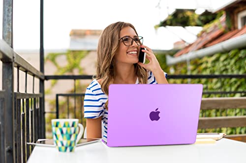 Teryeefi Compatible with MacBook Air 13.6 inch M2 M3 M4 M5 Case 2022-20252026 Model A2681/A3113/A3240/A3449, Laptop Hard Shell Case & Keyboard Cover & USB 3.0 Adapter, Frosted Purple - color: Frosted Purple