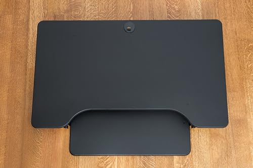 Rocelco 40" Height Adjustable Standing Desk Converter with AC Outlet USB Charger and Dual Monitor Arm Mount - Sit Stand Up Tabletop Riser - Sliding Keyboard Tray - Black (R DADRB-40-ACUSB-MA2) - color: Black Acusb, size: 40", style: Riser+Premium Dual Mou