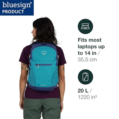 Osprey Daylite Plus Commuter Backpack – Lightweight, Everyday Pack with Laptop Sleeve and Water Bottle Pockets – Ideal for Work, School, and Travel with Versatile Storage Options, Night Shift Blue - color: Night Shift Blue