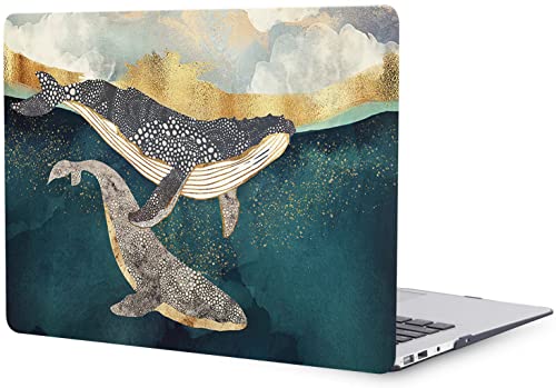 Laptop Case Compatible with MacBook Air 13 inch Case 2017 2016 2015 2014 2013 2012 2011 2010 Release Model A1466 A1369, Plastic Hard Shell Case Cover & Keyboard Cover Skin - Dolphin - color: 1377 Dolphin, size: Air 13" 2010-2017(A1369/A1466)