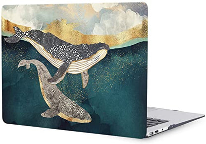 Laptop Case Compatible with MacBook Air 13 inch Case 2017 2016 2015 2014 2013 2012 2011 2010 Release Model A1466 A1369, Plastic Hard Shell Case Cover & Keyboard Cover Skin - Dolphin - color: 1377 Dolphin, size: Air 13" 2010-2017(A1369/A1466)