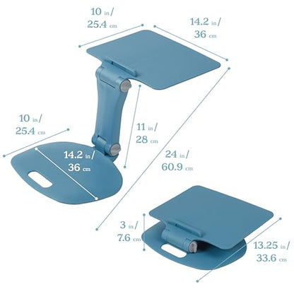 ECR4Kids The Surf Folding Portable Activity Lap Desk, Adjustable, Flexible Seating, Peacock Blue - color: Peacock Blue