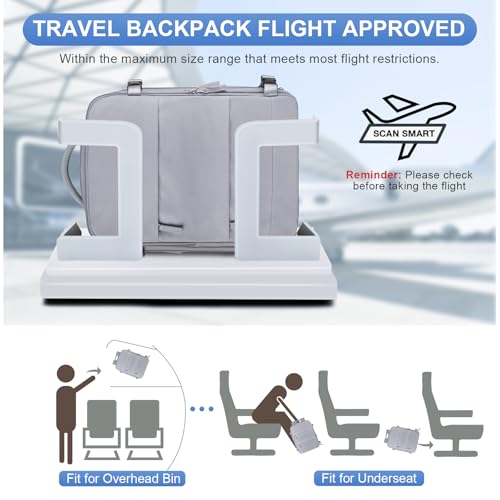 Grey Travel Backpack - Carry On Flight Approved Mochila De Viaje Personal Item - Large Backpack for Men & Women - 18x14x8 Inches - color: A-grey, size: X-Large