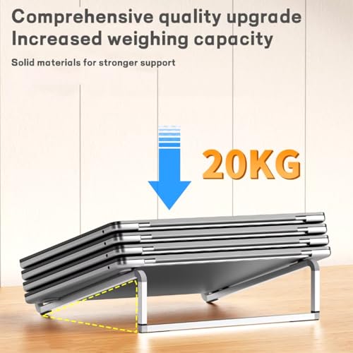 Laptop Stand Foldable Metal Aluminum Computer Triangle Stand Suitable for MacBook Laptop Support Base,Silver - color: Silver
