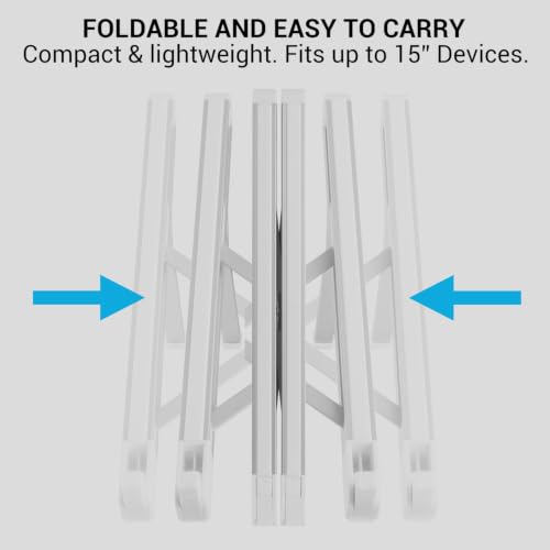 Desky Ultralight Portable Laptop Riser – Foldable & Adjustable Stand for Laptops 10"–17", Ergonomic Aluminum Travel Stand with Carry Case, Ventilated for Cooling