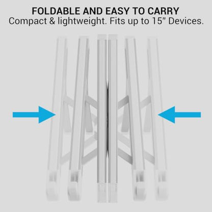 Desky Ultralight Portable Laptop Riser – Foldable & Adjustable Stand for Laptops 10"–17", Ergonomic Aluminum Travel Stand with Carry Case, Ventilated for Cooling