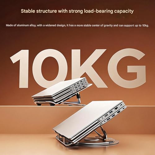 Foldable Aluminum Laptop Stand with Efficient Cooling Systems and Adjustable Angled for 17Inch Notebook Aluminum Laptop Stand - color: Silver