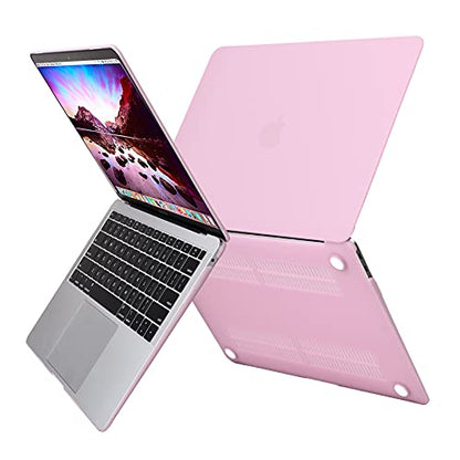 MOSISO Compatible with MacBook Air 13 inch Case M1 2021 2020 2019 2018 Release A2337 A2179 A1932 Touch ID, Plastic Hard Shell Cover&Keyboard Cover for MacBook Air 13.3 inch Case M1, Clear Pink - color: Clear Pink