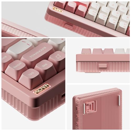 nuphy Halo75 V2 Mechancial Gaming Kyeboard,75% Wireless Hot Swappable Bluetooth Keyboard,83 Kyes RGB Backlit Keyboard,Support Bluetooth/2.4GHz/USB-C-Pink Mint Switch - color: Pink, size: Mint (37gf)