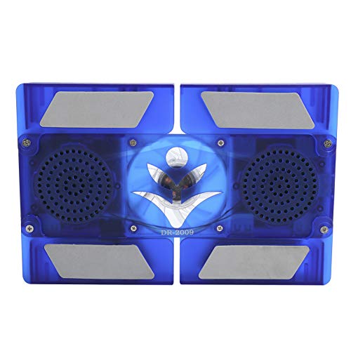 DR - 2009 Laptop Cooling Pad, Foldable USB Notebook Cooler with Dual LED Fans & Stereo Speakers, Portable Laptop Cooling Fan for Gaming, Work, and Streaming