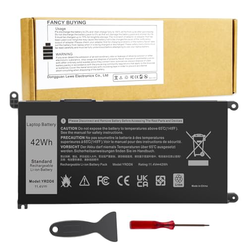 Fancy Buying YRDD6 1VX1H Battery for Dell Inspiron 3310 3583 5481 5482 5485 5491 5591 7586 2-in-1 3493 3501 3582 3584 3593 3793 5480 5493 5581 5584 5585 5590 5593 5594 5598 P93G001 VM732 P75F 01VX1H - size: 7.56*4.06*0.2inch YRDD6