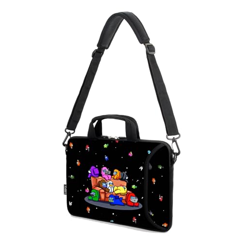 15.6" laptop sleeve chromebook case adjustable shoulder strap with handle accessory pocket (CSJQR-1) - color: Csjqr-1
