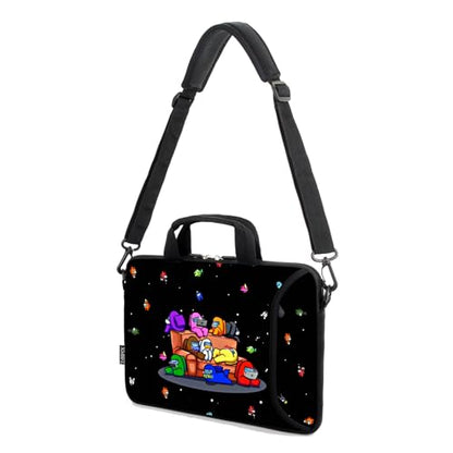 15.6" laptop sleeve chromebook case adjustable shoulder strap with handle accessory pocket (CSJQR-1) - color: Csjqr-1