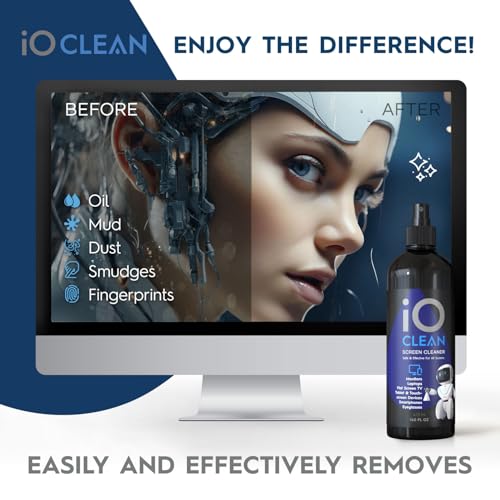 Screen Cleaner Spray (16oz+16oz) – Cleaning Kit for LCD LED OLED TV | Smartphone, iPad, Laptop, Touchscreen, Computer Monitor, Other Electronic Devices – 2 Microfiber Cloths and 4 Nozzles - size: 32 Fl Oz (Pack of 2)