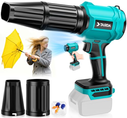 Cordless Leaf Blower Compatible for Makita 18V Battery(NO Battery), Mini Turbo Jet Blower with 2 Nozzles, Lightweight & One-Hand Use, for Patio Garage Yard Cleaning Car Dryer(Tool Only) - color: Blue