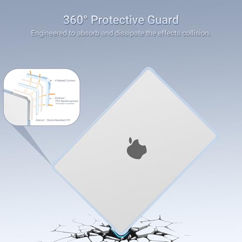 MOSISO Compatible with MacBook Air 13 inch Case M5 2026 M4 M3 M2 2025-2022 | A3449 A3240 A3113 A2681,Seamlessly Closes Reinforced Crack-Resistant Hard Shell for MacBook Air 13.6 inch Case, Sky Blue - color: Sky Blue