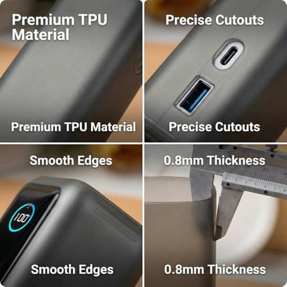 Power Bank Case for Anker Laptop Power Bank 25,000mAh 165W (A1695), Black Clear Matte TPU 1.5mm Slim Full-Body Protective Cover, HD Clear Screen Protection(Case Only) - color: BlackClear